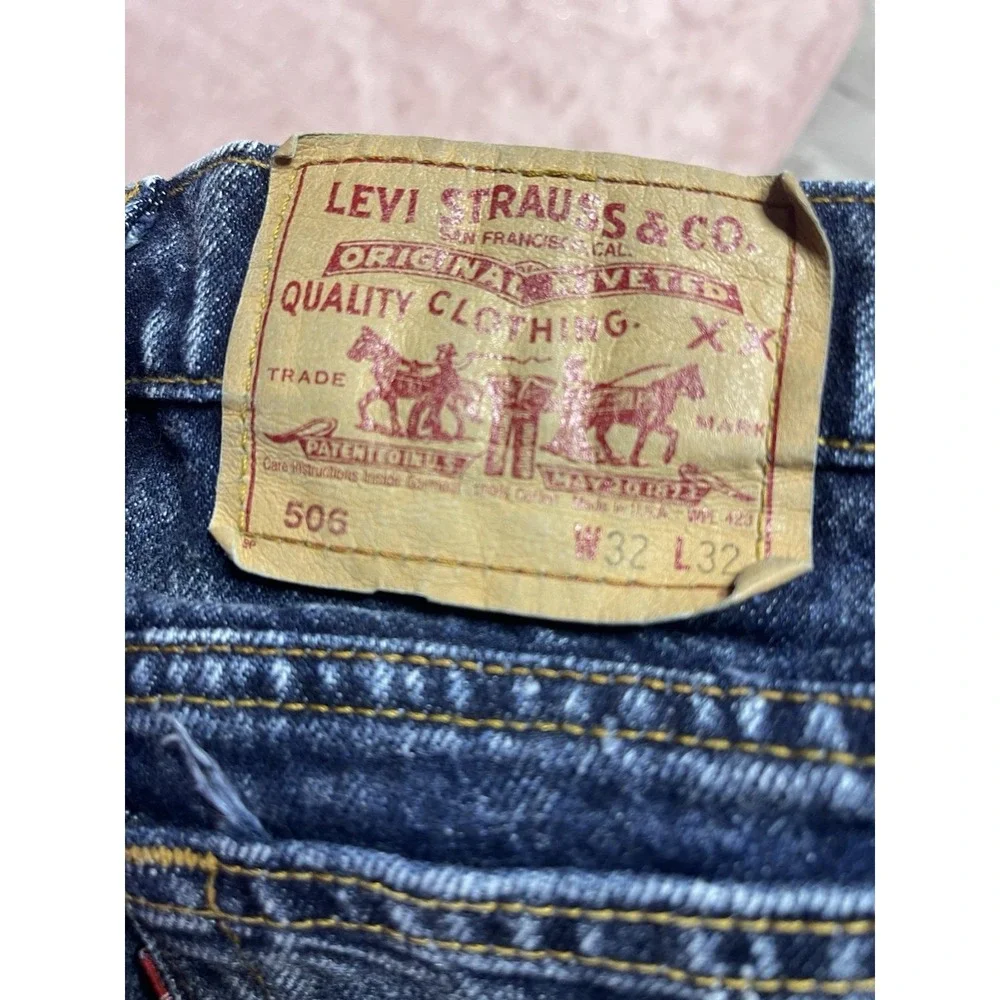 Vintage Levis Jeans Mens Blue Acid Wash‎ 506 Denim Made USA 32x32 bag 11